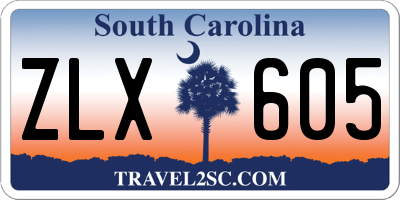SC license plate ZLX605