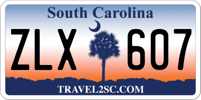 SC license plate ZLX607