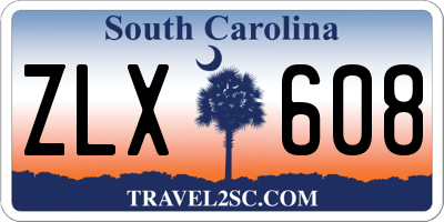 SC license plate ZLX608