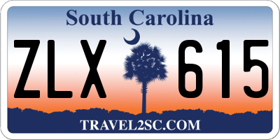 SC license plate ZLX615