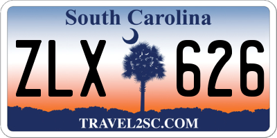 SC license plate ZLX626