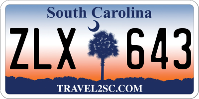 SC license plate ZLX643
