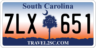SC license plate ZLX651