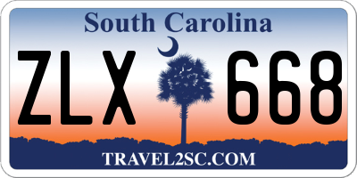 SC license plate ZLX668