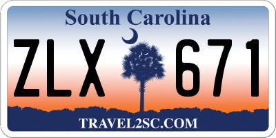 SC license plate ZLX671