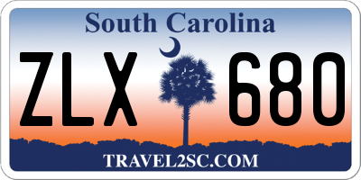 SC license plate ZLX680