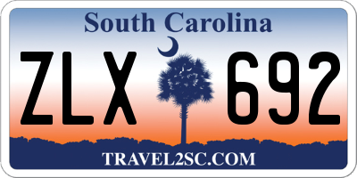 SC license plate ZLX692