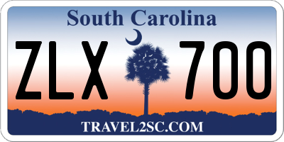 SC license plate ZLX700
