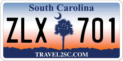 SC license plate ZLX701