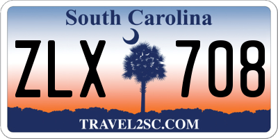 SC license plate ZLX708