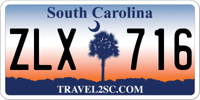 SC license plate ZLX716