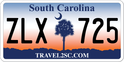 SC license plate ZLX725