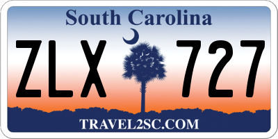 SC license plate ZLX727