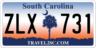 SC license plate ZLX731