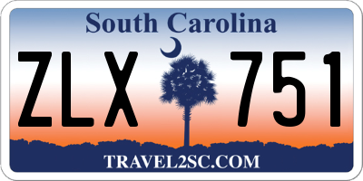 SC license plate ZLX751