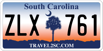 SC license plate ZLX761