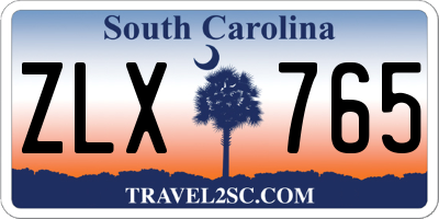 SC license plate ZLX765