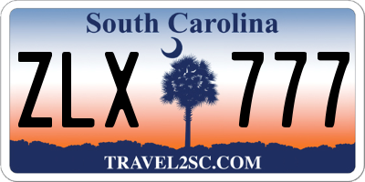 SC license plate ZLX777