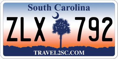 SC license plate ZLX792