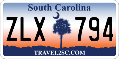 SC license plate ZLX794