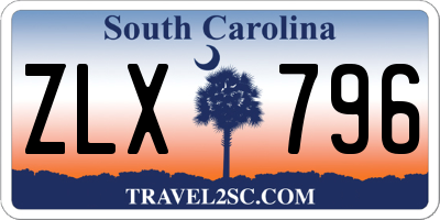 SC license plate ZLX796