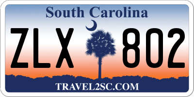 SC license plate ZLX802