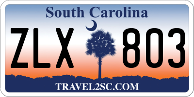 SC license plate ZLX803