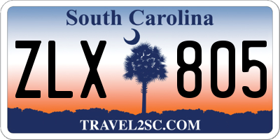 SC license plate ZLX805