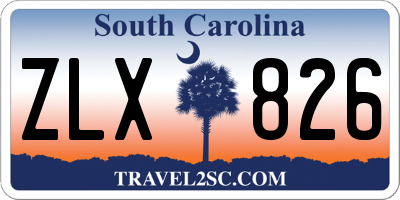 SC license plate ZLX826