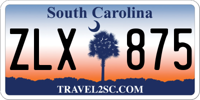 SC license plate ZLX875