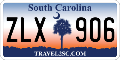 SC license plate ZLX906
