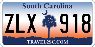SC license plate ZLX918