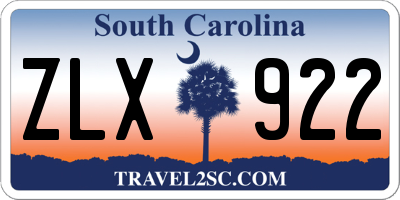 SC license plate ZLX922