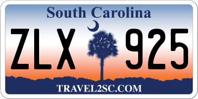 SC license plate ZLX925