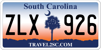 SC license plate ZLX926