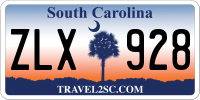 SC license plate ZLX928