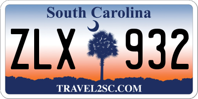 SC license plate ZLX932