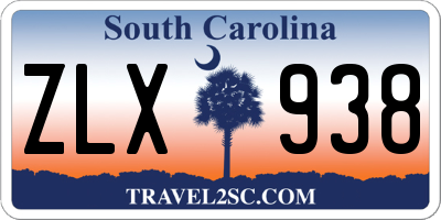 SC license plate ZLX938