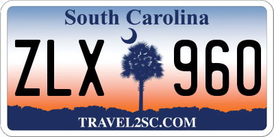 SC license plate ZLX960