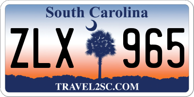 SC license plate ZLX965