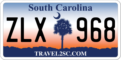 SC license plate ZLX968