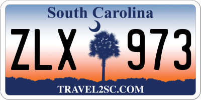 SC license plate ZLX973