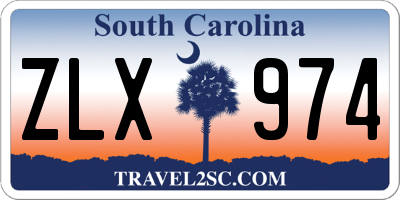 SC license plate ZLX974
