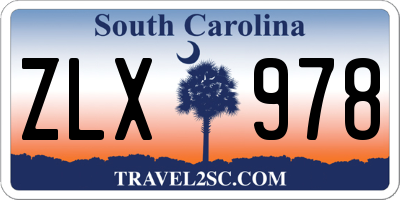 SC license plate ZLX978