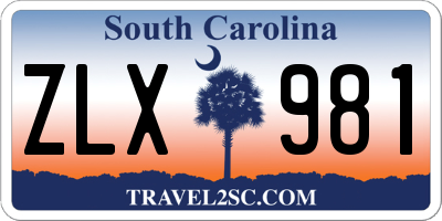 SC license plate ZLX981