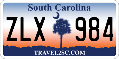 SC license plate ZLX984