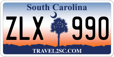 SC license plate ZLX990