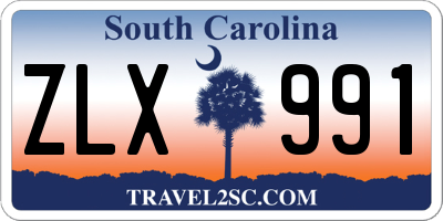 SC license plate ZLX991