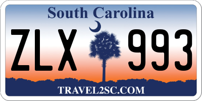 SC license plate ZLX993