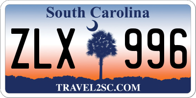 SC license plate ZLX996